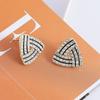 Retro High-End Triangle Fashion Stud Earrings - Black