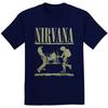 Officially Licensed Nirvana Stage Band Logo Mens Navy Blue T Shirt Nirvana Tee