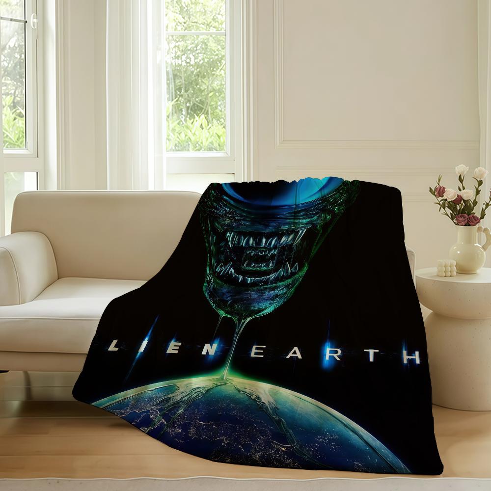 Horror movie A-Alien E-Earth Blanket For Sofa Office Bed Plane Travel Sleep Read Relax Camping Soft And Warm