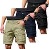 Men's Cargo Shorts 3-Pack with 6 Pockets, Button and Elastic Waist