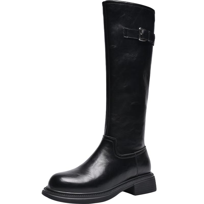 ZHR Women s Retro Western Thick-Sole Tall Knight Boots 36