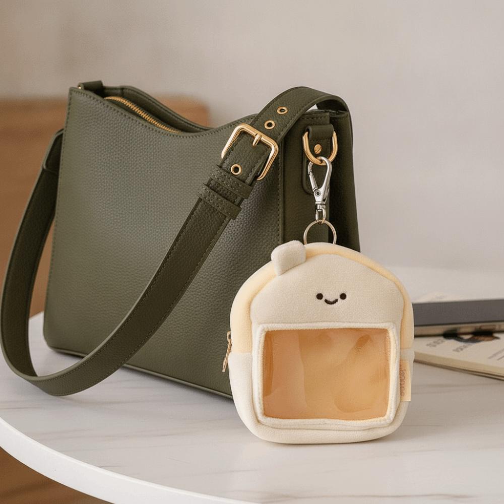 Plush Transparent Doll Storage Bag with Clear Window Hanging Storage Bag  Backpack Pendant