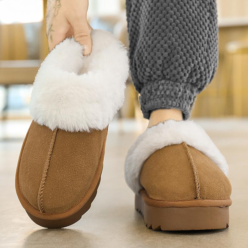 Moda Inverno Leggere Tinta Unita Antiscivolo Resistenti all'Usura Velluto Calde Pantofole Casual Mezzo Supporto Cotone Pantofole 36-43
