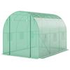 Polytunnel Greenhouse with Plastic Cover and Steel Frame, Walk-In Greenhouse Tent with Roll-Up Doors, Green