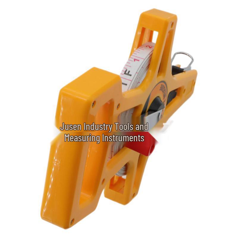 Triple Speed Fiber Tape Measure: 20m, 30m, 50m Engineering Survey Ruler with Round Disc Model BS141001 - 100m Fiberglass Tape - Bosi