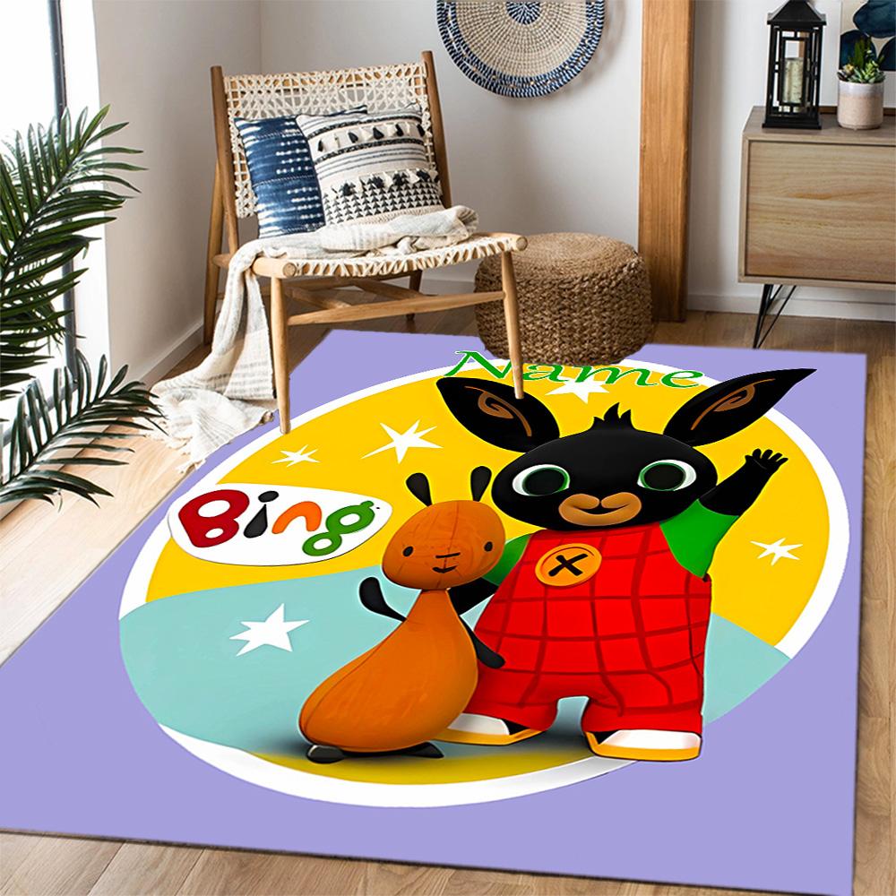 Bunny Friend Personalized Text Floor Mat Perfect for Balcony Hallway Decorate room Living Rooms Anti-slip Rug Anime Office Decor Best for Christmas