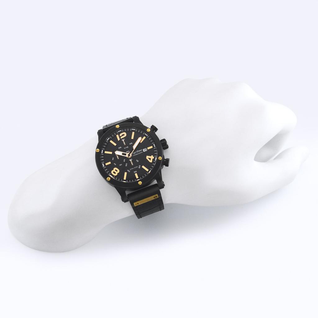 Angel Clover Exventure Men's Watch, Black Dial, Stainless Steel, Quartz Movement, 46mm, Official Warranty, EVC46BBK-BK