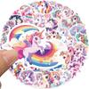 50 Cartoon Unicorn Doodle Stickers Guitar Notebook Suitcase DIY Waterproof Stickers