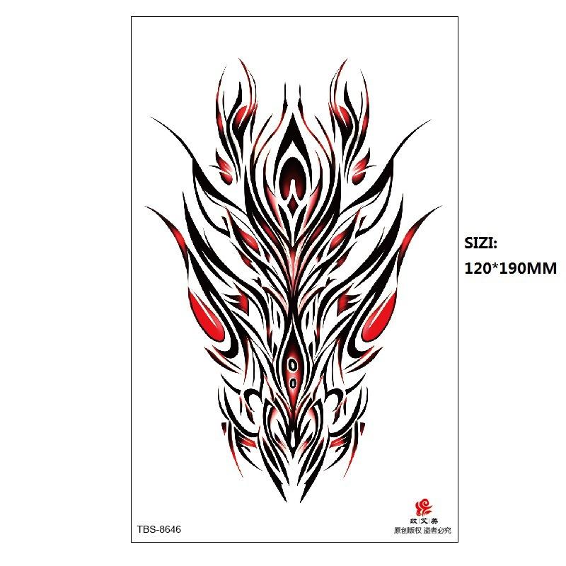 Traditional Men'S Totem Big Spider Dragon Water Transfer Simulation Tattoo Disposable Tattoo Sticker