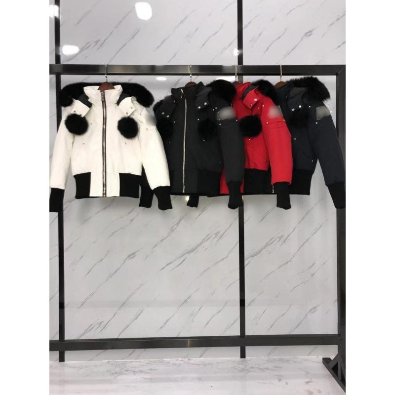 Couple women's down jacket fox fur collar bomber jacket