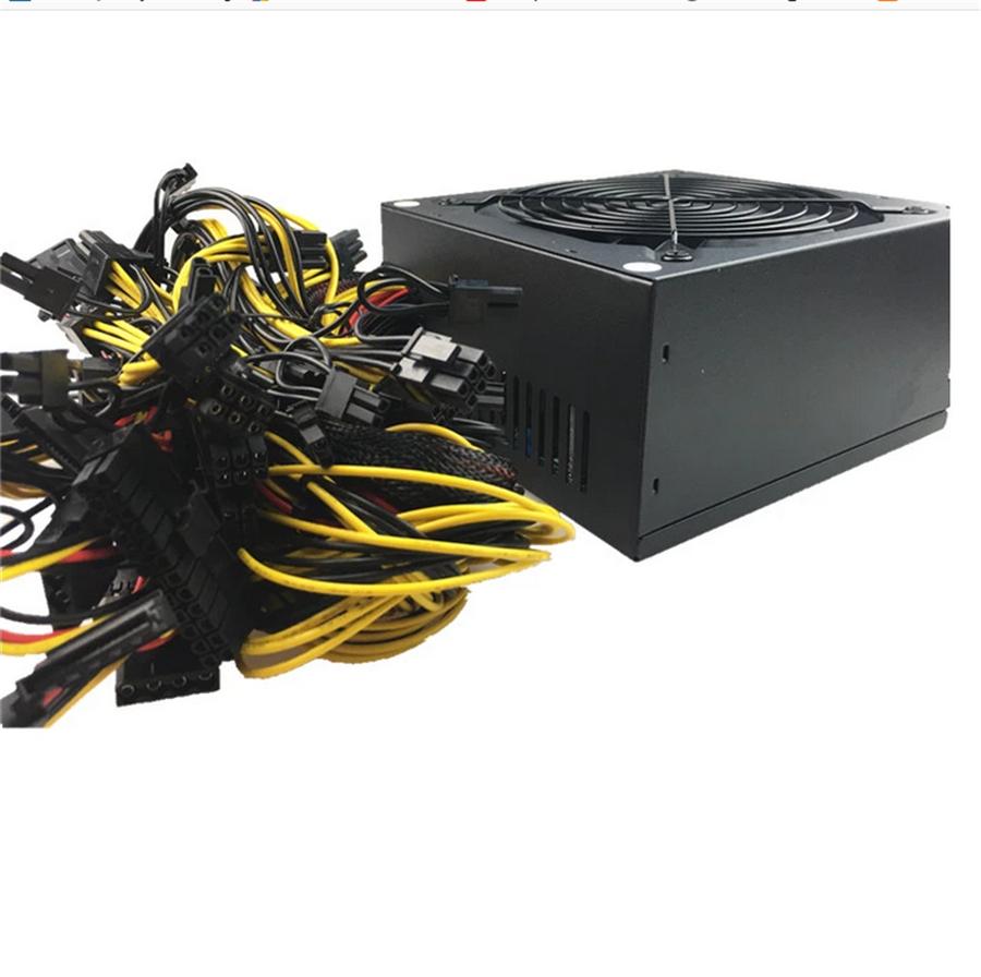2000W 190-265V Portable Computer Mining Power Supply ATX Fit For 8 Graphics Card Eth Coin
