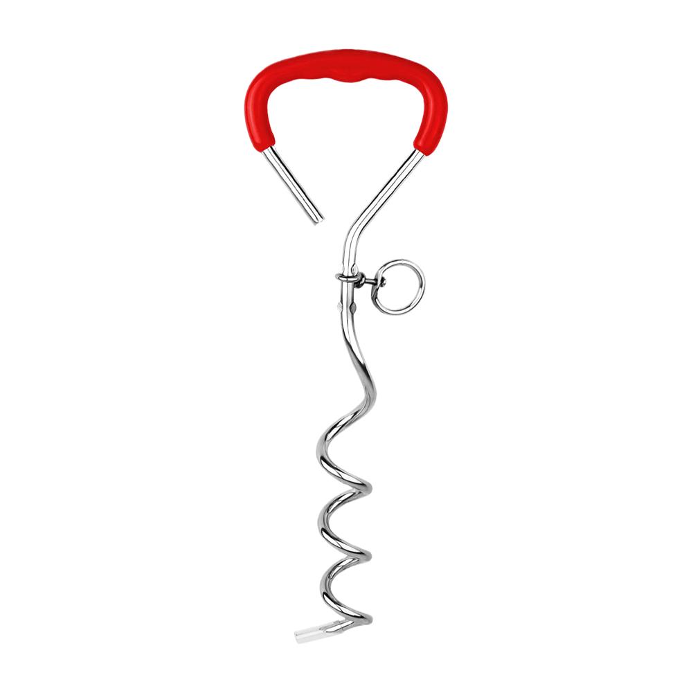 Heavy Duty Dog Tie Out Stake with Soft Grip Handle Metal Spiral Dog Yard Ground Stake Dogs Anchors Leash Fixed Stake for Pet Dog