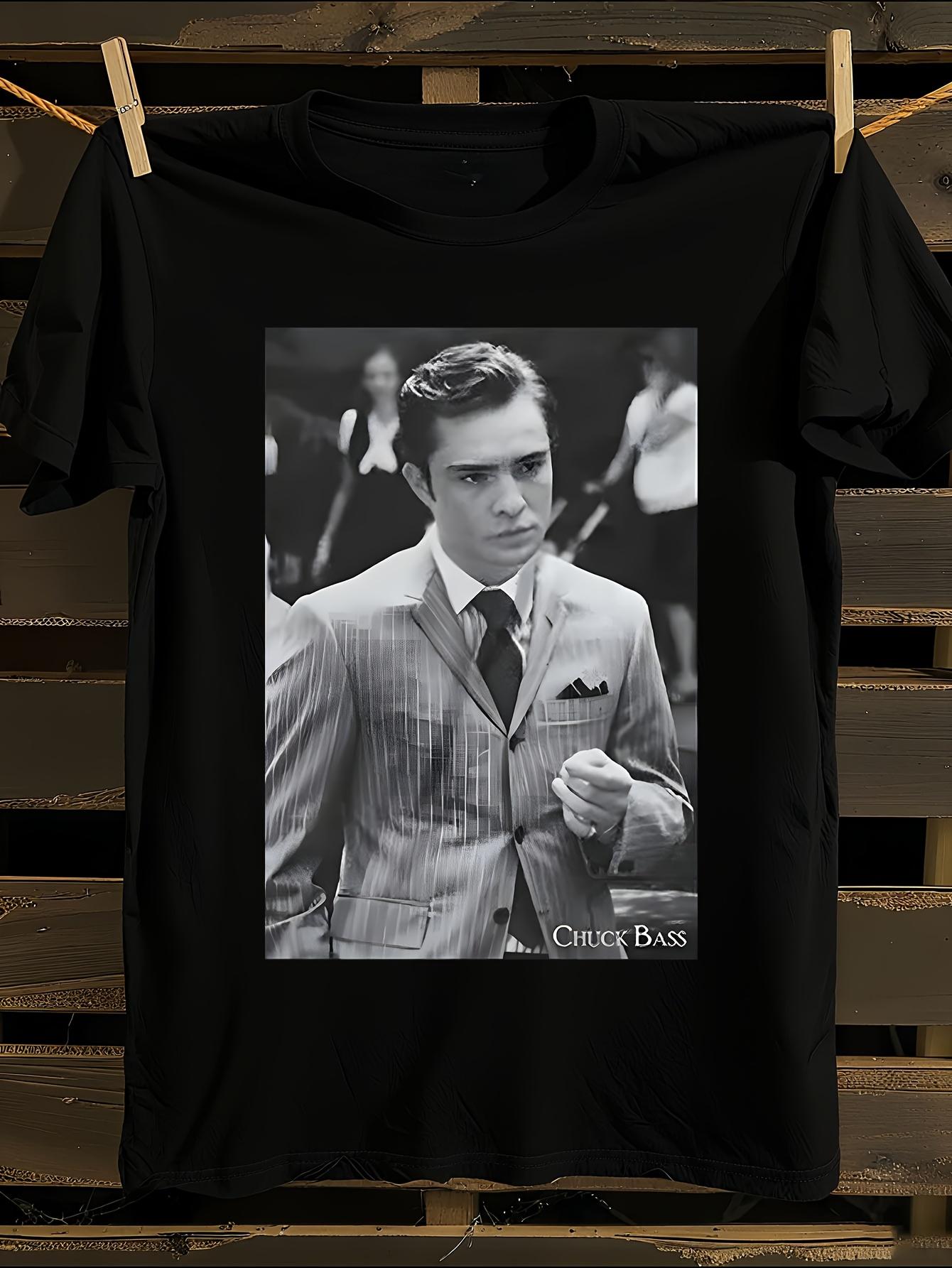 Chuck Bass Gossip Girl TV Show Inspired T-Shirt Mens Tshirt Womens Tshirts with Letters Print Short Sleeves T-Shirt Casual Street Tee Shirt Top L
