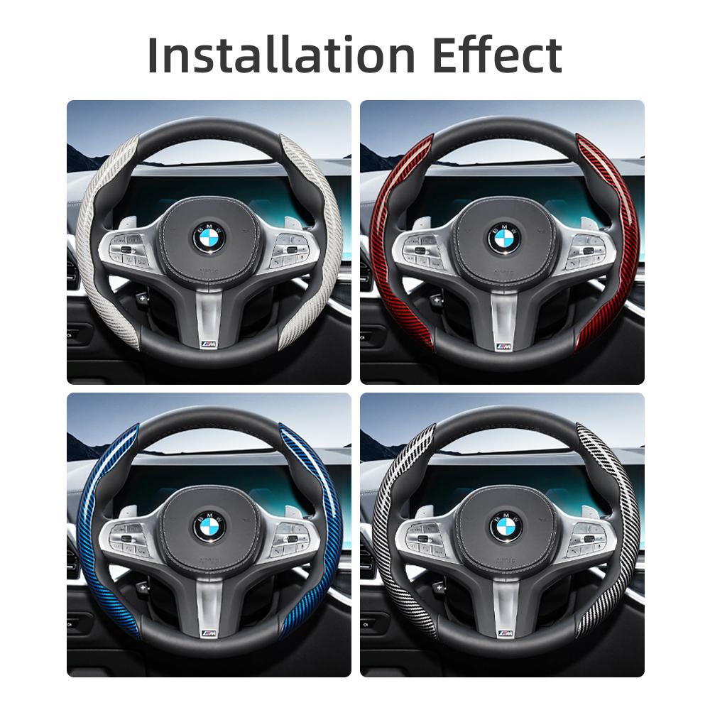 Suitable for BMW Carbon Fiber Texture Steering Wheel Cover X3 3 5 2 4 1 7 8 Series X1 X5 X2 X4 X6 X7 iX I4 I5 I7 Z4 XM  iX1 iX2