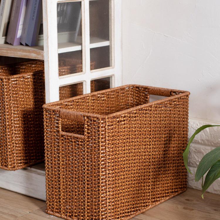 Imitation Rattan Narrow Storage Basket Organizer