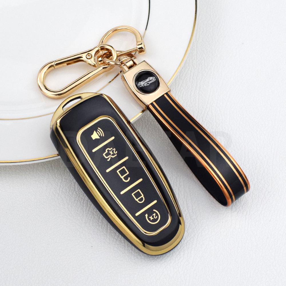 TPU obudowa pilota samochodowego na klucze pokrywa dla Ford Focus Edge Explorer Expedition C-Max Escape Flex obudowa tytanowa uchwyt na brelok