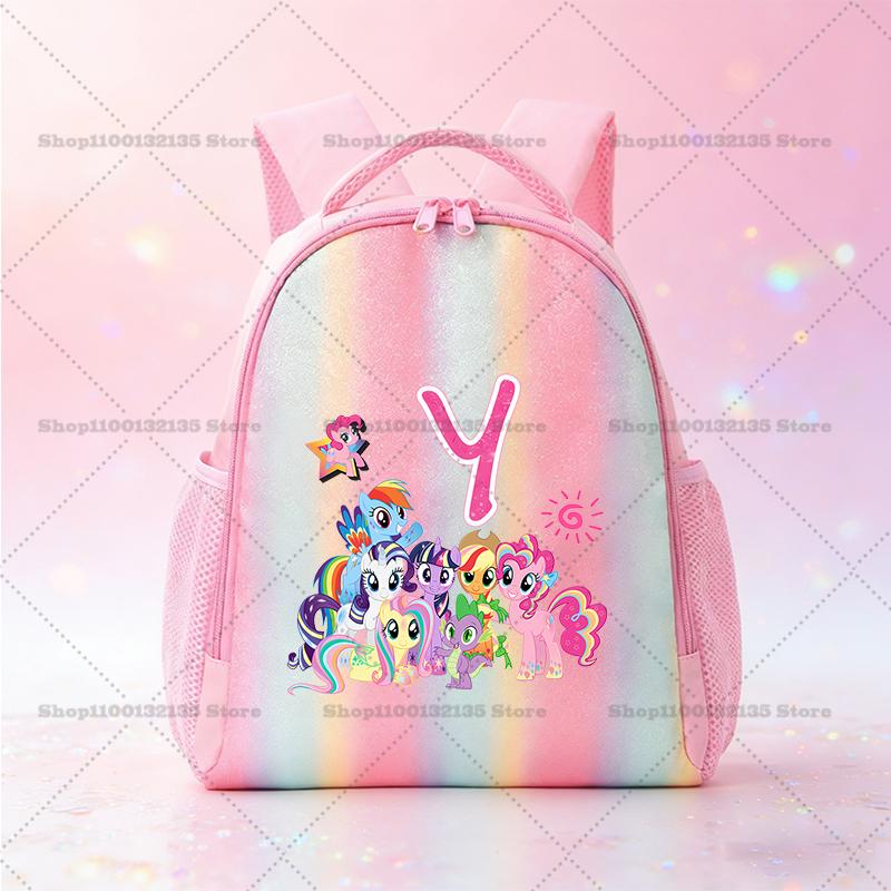 My Little Pony Schoolbag Kawaii Anime Pattern Pink Backpack Primary School Kindergarten Cartoon Shiny Bookbag Stationery Gifts Kid Friendly