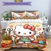 3pcs Hello Kitty's Artistic Haven Quilt Set - Soft and Comfortable Bedroom, Guest Room and Dorm Decor Bedding Set 1 Quilt Cover + 2 Pillowca