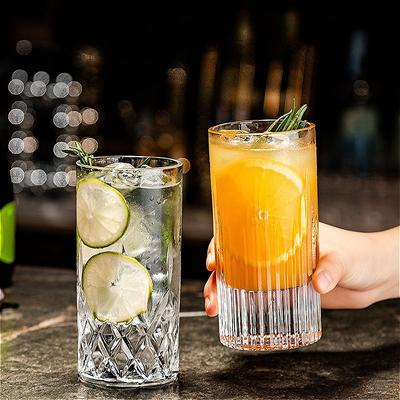 310ml Cocktail Glass Bar Creative Ice Hockey Cup Thickened Wine Glass Whiskey Glass High-end Brandy Cup Carved Foreign Wine Cup