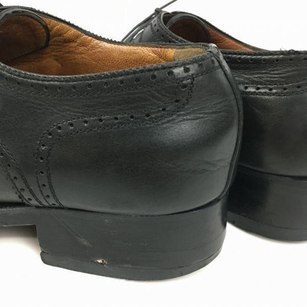 A.Testoni Made In Italy Wingtip Business Shoes Black Size 7G / 25.5cm Men's(USED)