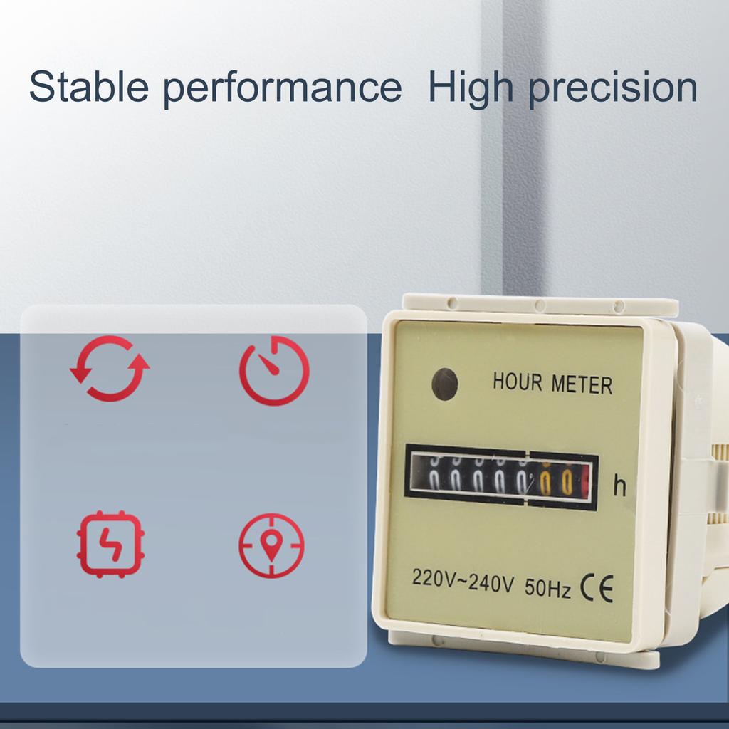 220V-240V Electronic Hermetic Counter Digital Hour Meter Gauge 220V-240V 50Hz Timers Counter for Air Conditioning