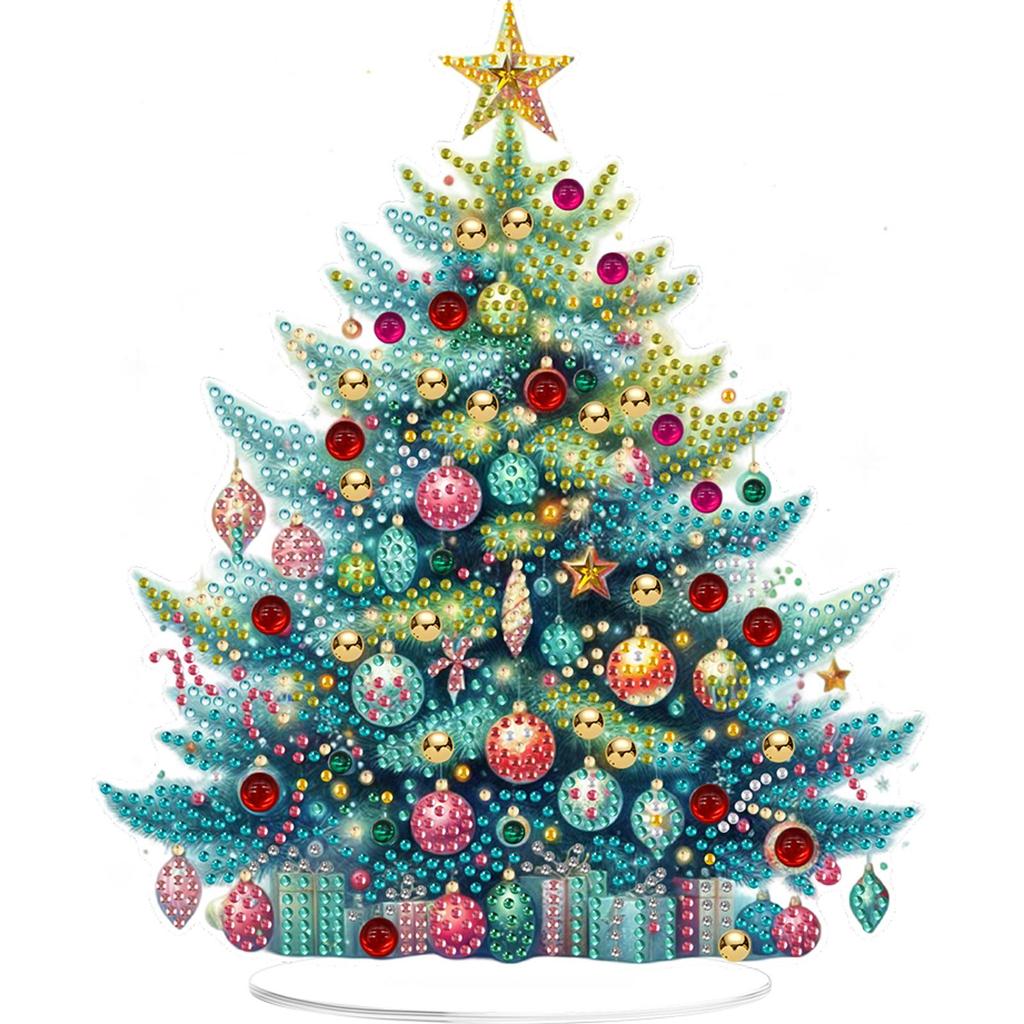 DIY Diamond Painting Tabletop Ornaments Kit 2D Flat Print Xmas Desktop Diamond Art Kits 5D DIY Diamond Art Tabletop Decorations