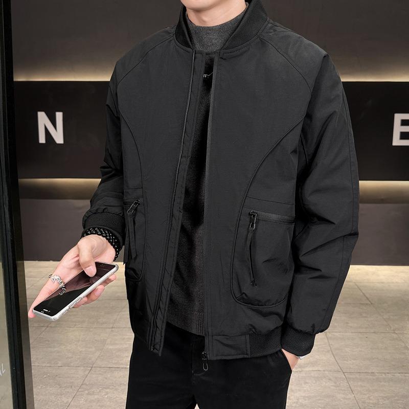 Down Jacket% White Duck Down Men's Winter Anti-wrinkle Flying Baseball Collar Jacket Men's Cold-resistant Jacket