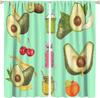 Watercolor Avocado Curtains - Summer Tropical Fruits Colorful Drink Patterns Window Treatment Room Darkening Blackout Curtains