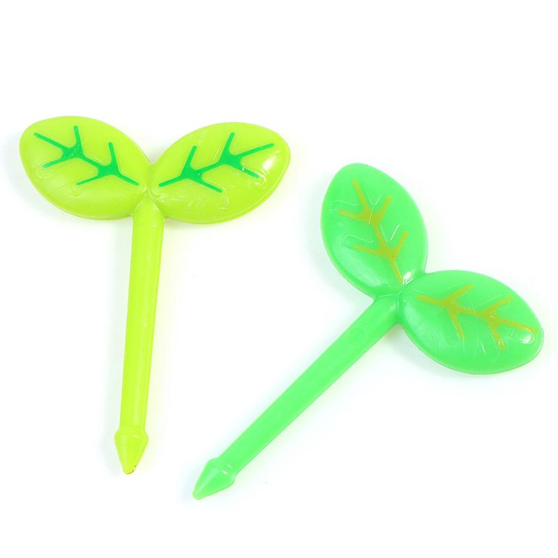 8Pcs/Set Fruit Fork Toothpick Leaves Decoration Lunch Box Bento Accessories