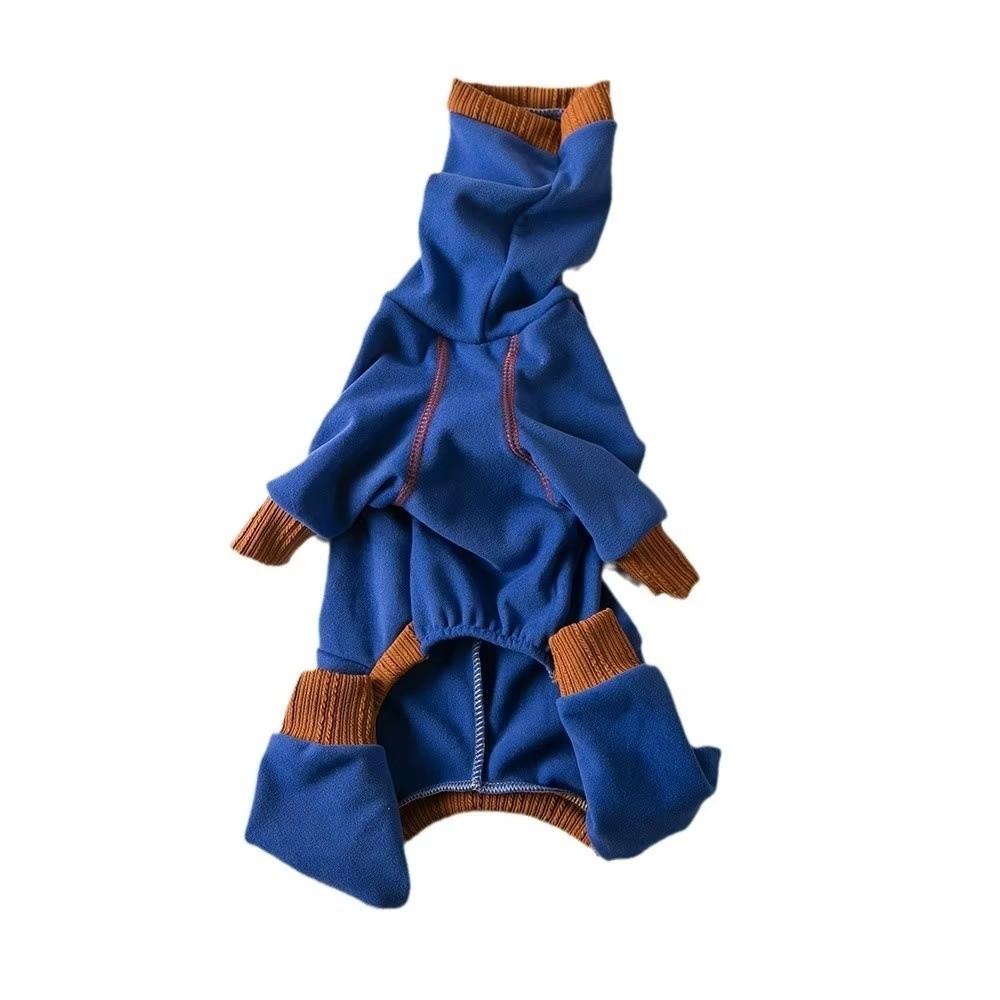 High Neck Dog Clothes Coat Winter Plush Dog Jumpsuit Fashion Little Lingti Huibit Clothes  Gift