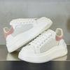 Thick-soled Heightening Women's Leather Shoes New Mesh Breathable Rhinestone Versatile Sports and Leisure Board Shoes