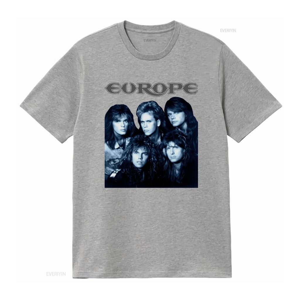 Europe Band Members T Shirt Heavy Cotton S 5Xl Black Classic Rock Design Mm465 vintage Washed homme streetwear Versatile