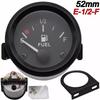 12V 52mm Car Fuel Level Gauge  Fuel Level Gauge Meter 240-33 Ohm E-/2-F White LED Light Black Rim Automotive Gauges