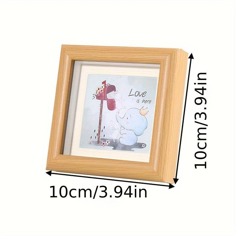 1pc Mini Hollow Picture Frame, Square Inch Mini Picture Frame, Table, DIY Specimen Frame Mounting, Wooden Picture Frame