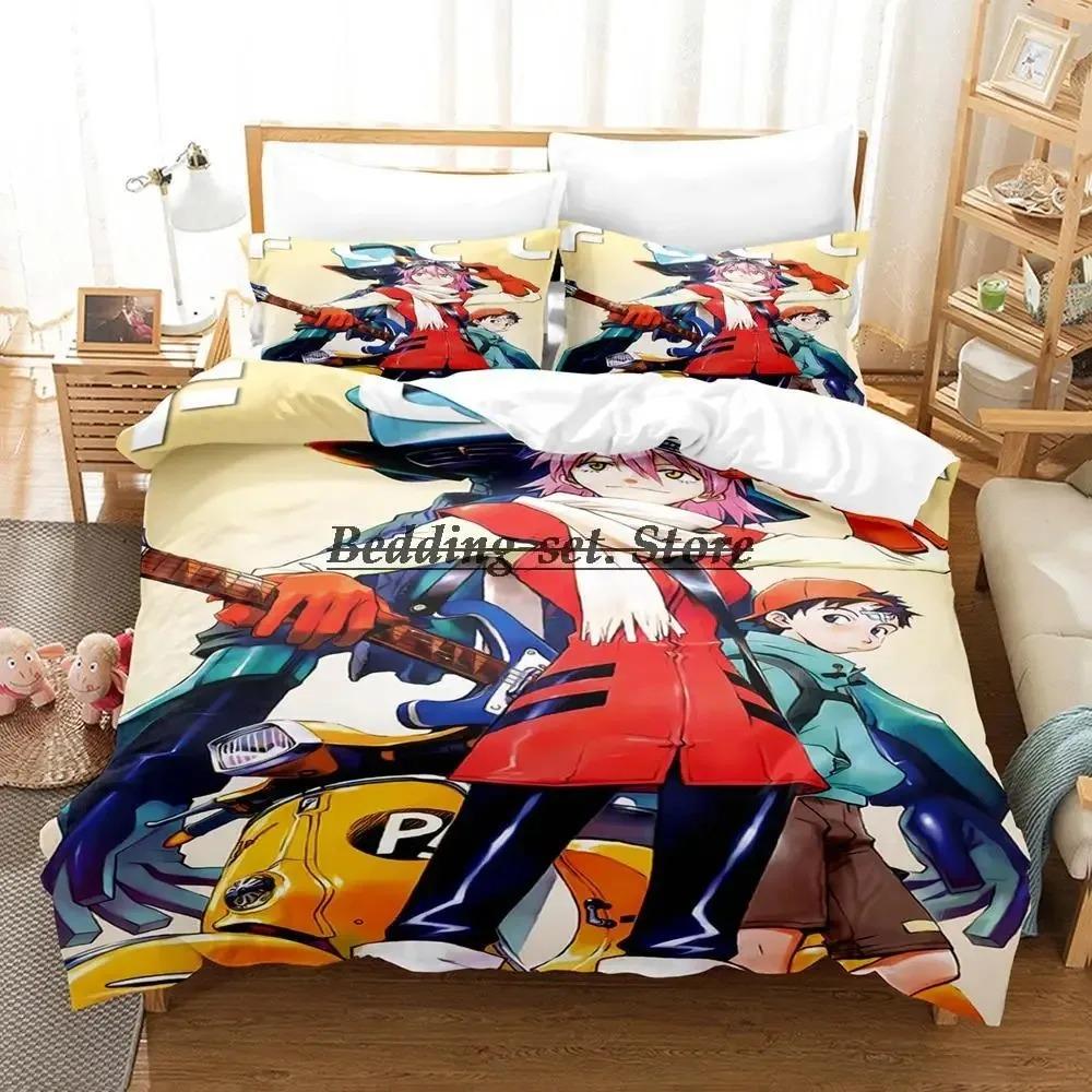 FLCL Alternative Sängkläder Set Enkel Twin Full Queen King Size Sängset Vuxen Barn Sovrum Påslakanset 3D Anime Lakan Set