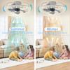 IRALAN Modern ceiling fan with light round 360° rotating silent motor with remote control ceiling LED light fanRoom decoration