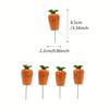 5pcs Carrot Statues - Realistic Carrots Resin Decor, Tiny Vegetable Ornaments for Easter Gifts, Balcony & Planter Decorations