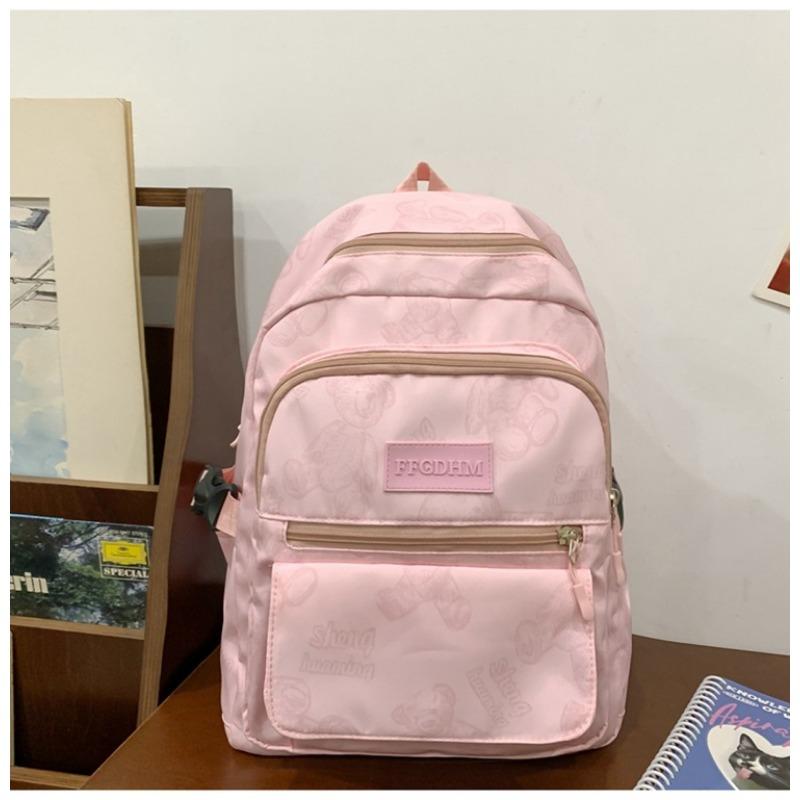 New Cute Bear Junior High School Backpack Large Capacity Girl Ultra Light Burden Reduction Ridge Protection Strong Durable Backpack Fashion