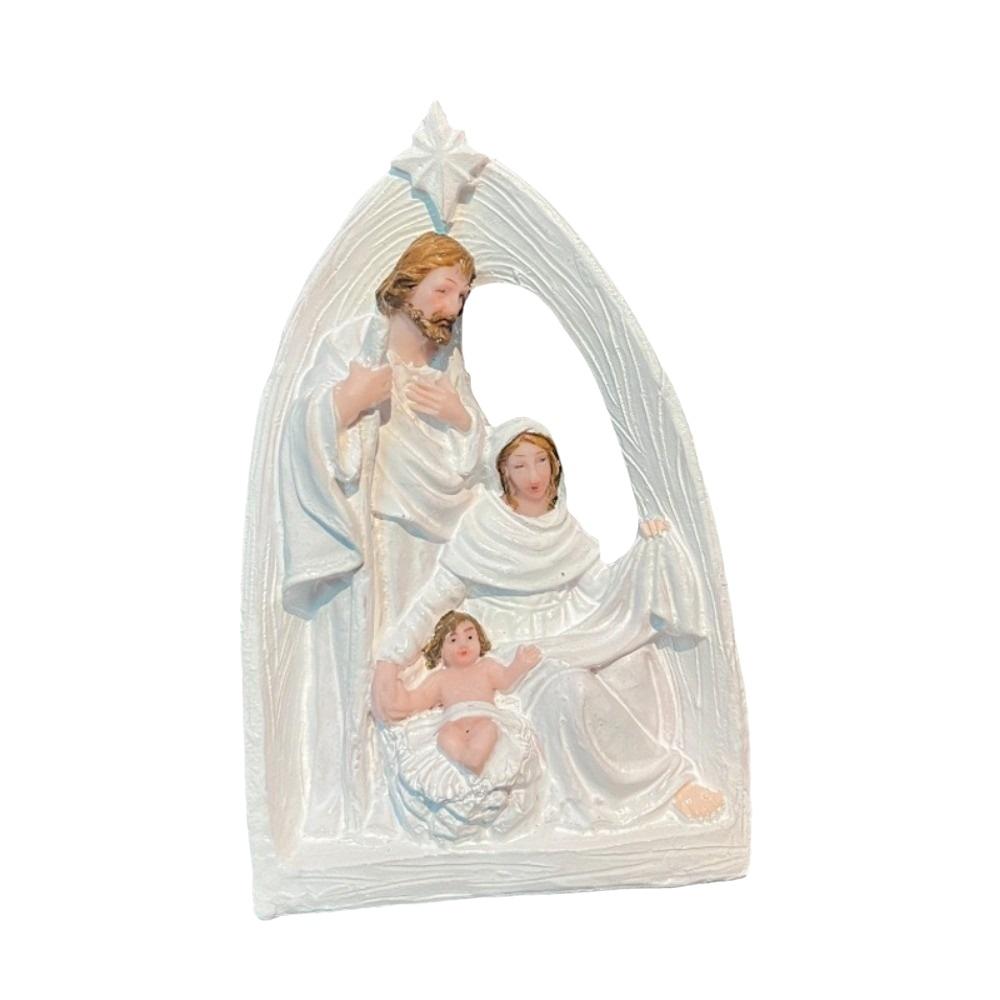 Desktop Ornaments Holy Family Sculpture Resin Christmas Manger Statue Window Sill