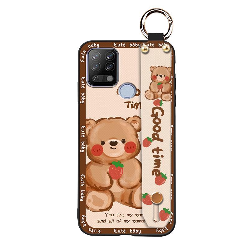 Wristband Silicone Phone Case For Tecno Pova/LD7 Anti-dust Phone Holder Protective Back Cover Kickstand Fashion Design