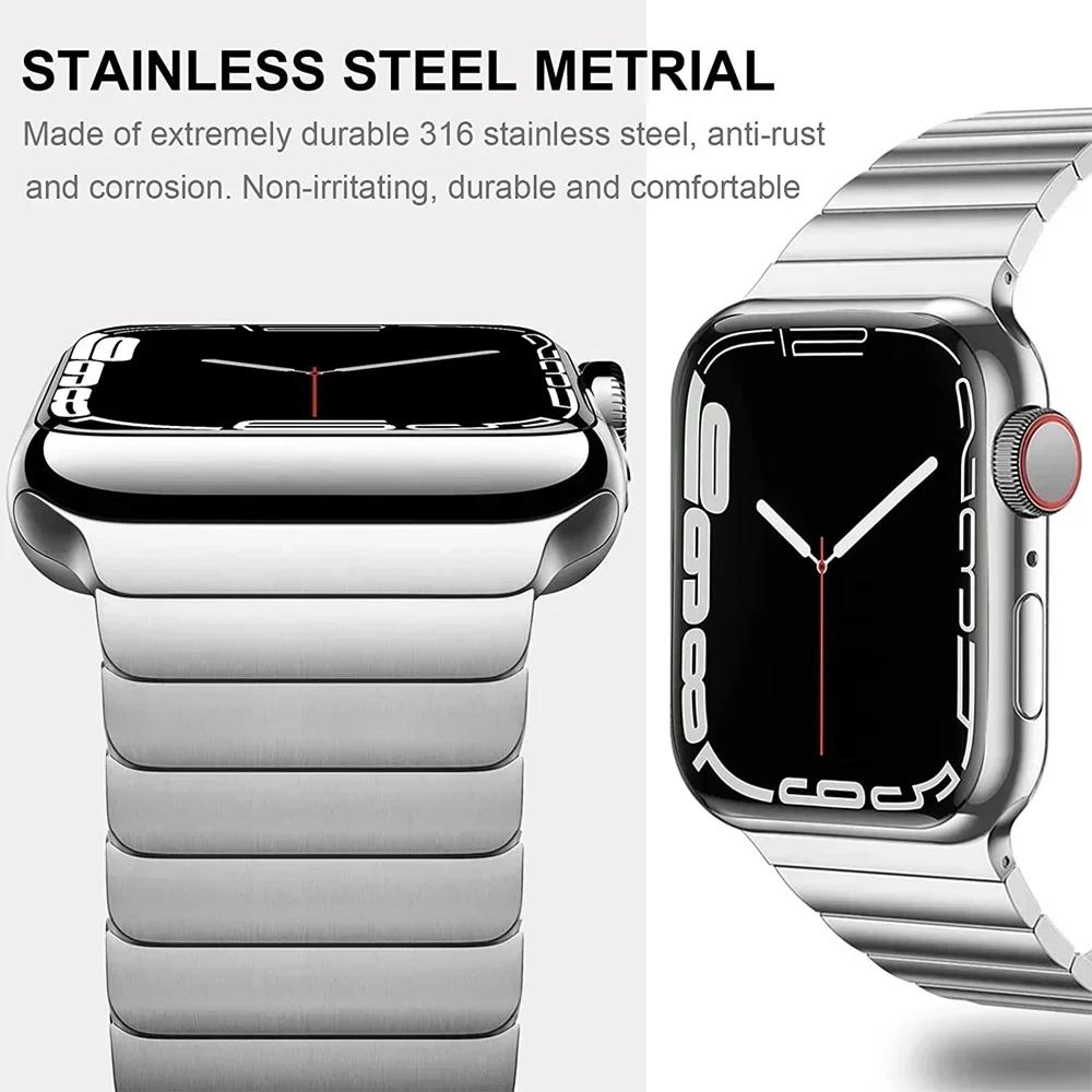 Tytanowy kolorowy pasek Do Apple Watch Ultra 2 49mm 9 8 7 5 se 6 pętla dla iwatch 45 41 42 44 38 40mm stal nierdzewna bransoleta Pasek
