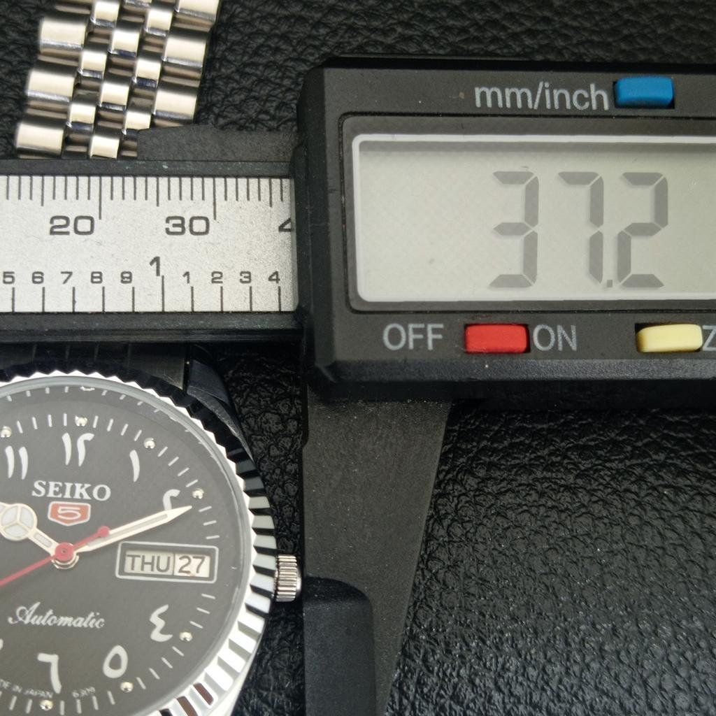 REFURBISHED SEIKO 5 AUTOMATIC 6309A VINTAGE JAPAN MENS BLACK WATCH A442493-4