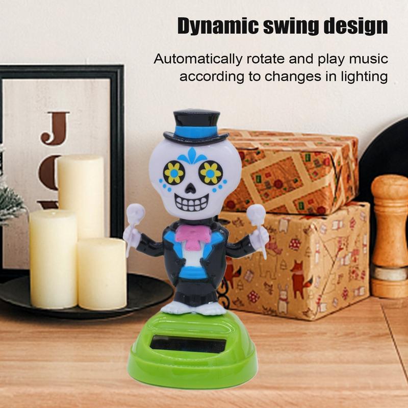Solar Powered Dancing Figures Bobble Head Figures Doll Toy Bobblehead Skeleton Shaking Spooky For Office Desk Party Favors