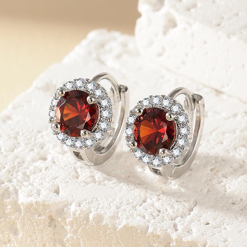 Trendy Faux Moissanite One Carat Hoop Earrings for Women