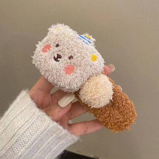 Colorful Lamb Headband Anti-Slip Soft Plush Face Washing Hair Pin Cartoon Bear Decor Makeup Hair Hoop