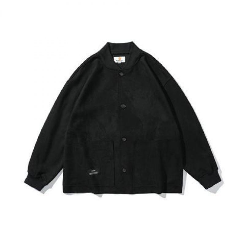 Jaqueta de beisebol unissex japonesa retrô de camurça com ombros caídos (Outono de 2022)