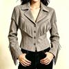 Women's Color Lapel Long Sleeve Button Down Loose Fit Jacket