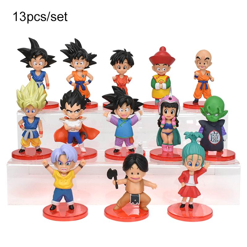 Dragon Ball Z Super Saiyan Son Goku Anime Figure Son Gohan Vegeta Broly Piccolo Majin Buu Set Action Figurine Model Gifts Toy