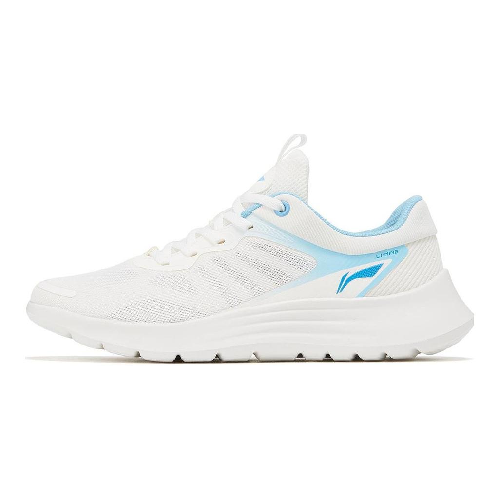 LiNing Light Feather Cushioning, Abrasion Resistant, Breathable, Lightweight Low top Running Shoes Men's White Blue ARST019-1