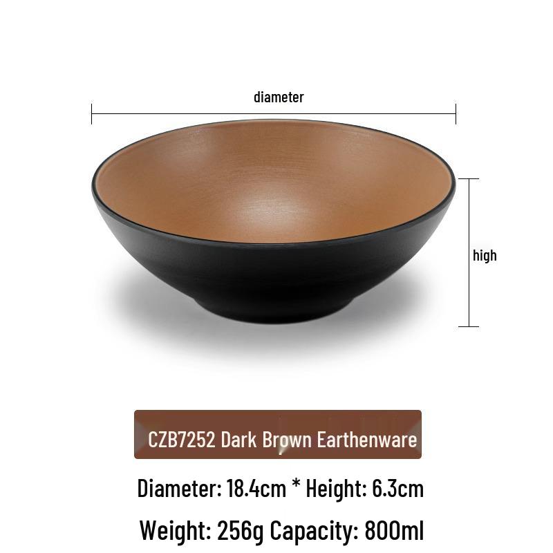 Large Frosted Melamine Ramen Bowl - Japanese-Style Restaurant Noodle Bowl for Mala Tang, Luosifen, Soup, and Rice Noodles